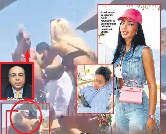 Aydın Ayaydın Bodrum'da Azeri model Diana Ahadpour ile beach'te kavga etti