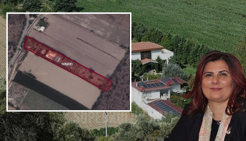 Aydın Belediye Başkanı Özlem Çerçioğlu'nun kaçak lüks villası havadan görüntülendi