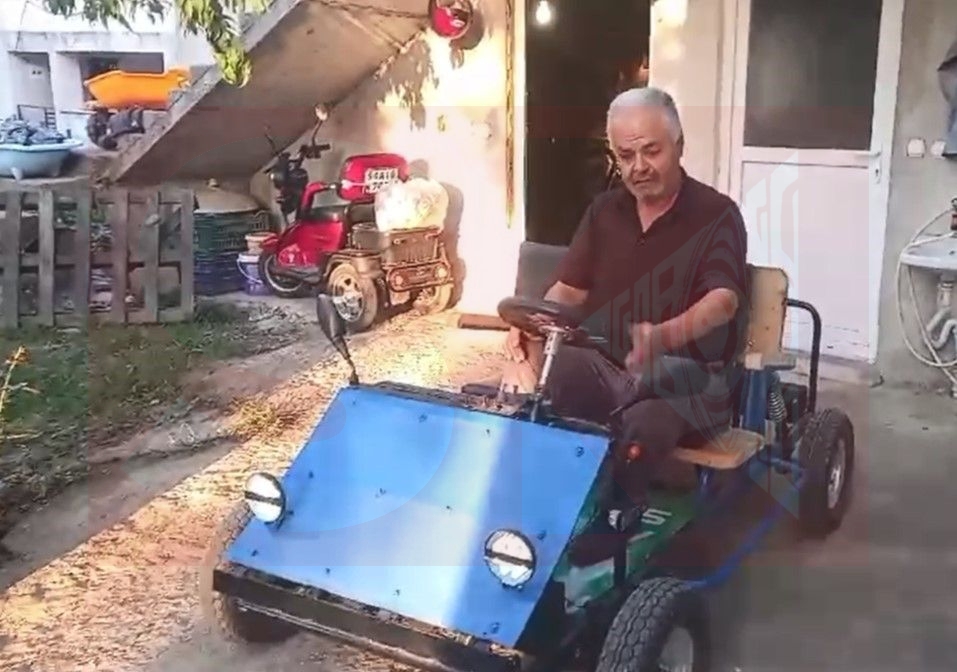 Sakarya'da araba alamayan emekli adam oturup kendi arabasını kendi yaptı