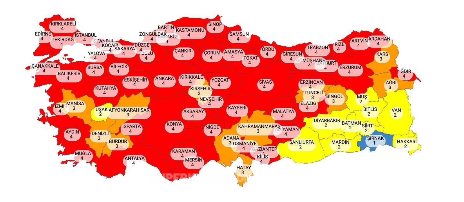 İŞTE! Merakla beklenen risk haritası! Kısıtlamanın kalkacağı iller belli oldu!