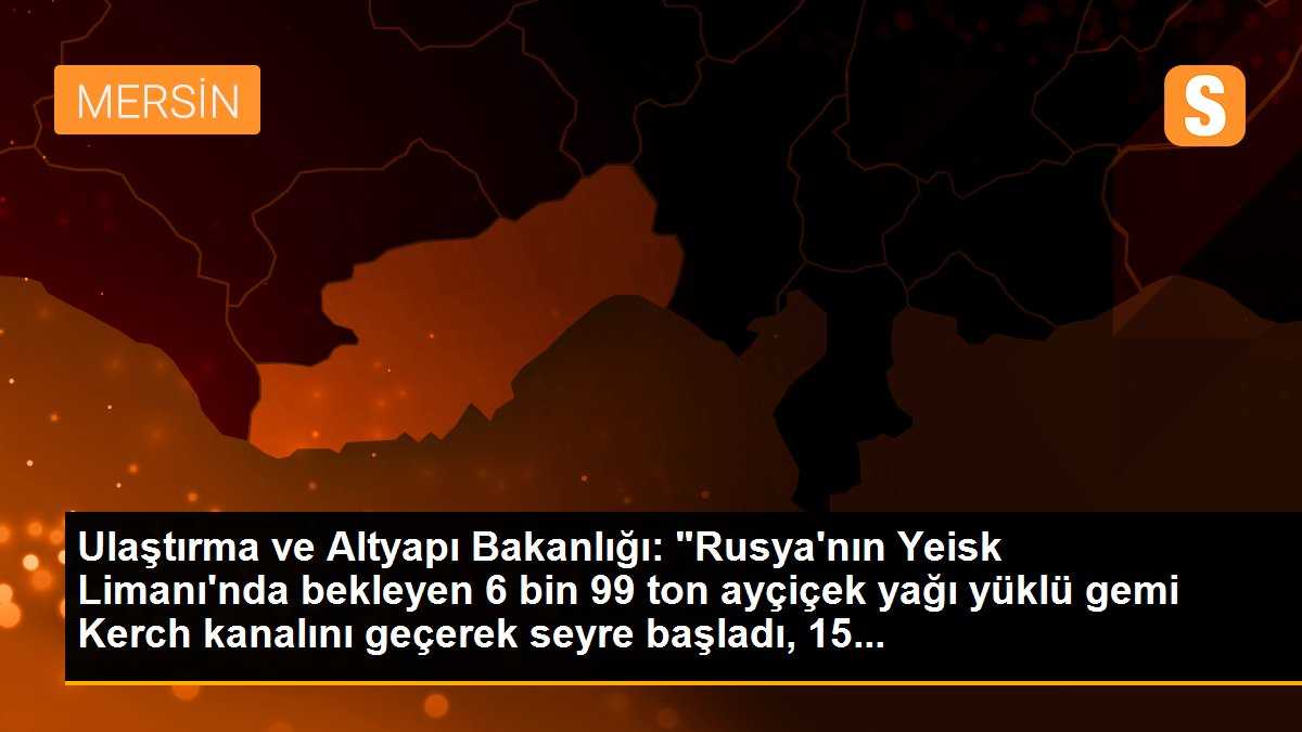 Rusya'da bekletilen ve 6 bin 99 ton ayçiçek yağı taşıyan gemiler 15 Mart'ta Türkiye'd