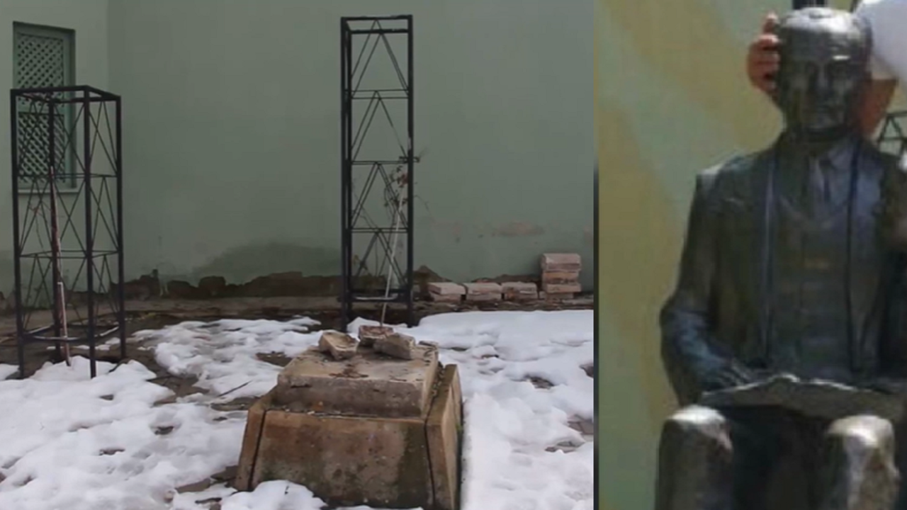 Skandal! Belediye personeli, Atatürk heykelini parçalayıp satmış