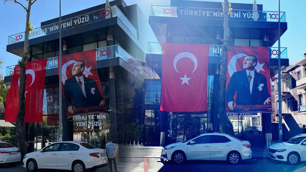 tv100'de Cumhuriyet coşkusu. tv100 Ankara Temsilciliği binası bayraklarla donatıldı